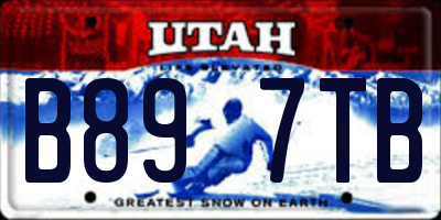 UT license plate B897TB
