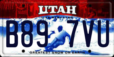 UT license plate B897VU