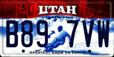 UT license plate B897VW