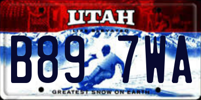 UT license plate B897WA