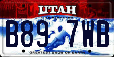 UT license plate B897WB