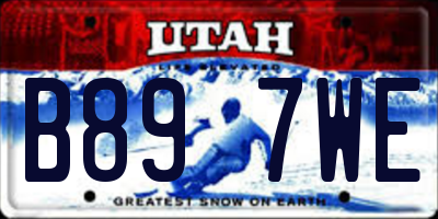 UT license plate B897WE