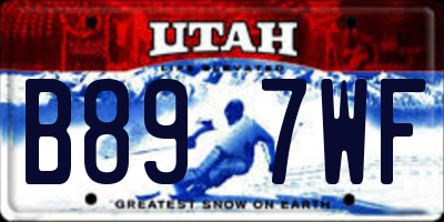 UT license plate B897WF
