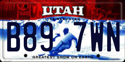 UT license plate B897WN