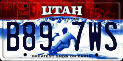 UT license plate B897WS