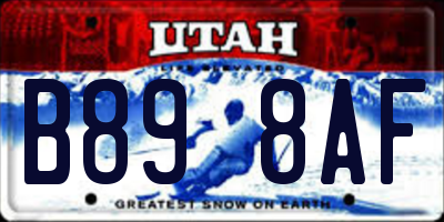 UT license plate B898AF