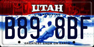 UT license plate B898BF