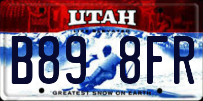 UT license plate B898FR