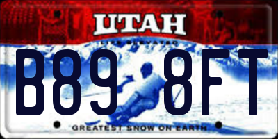 UT license plate B898FT