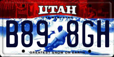 UT license plate B898GH