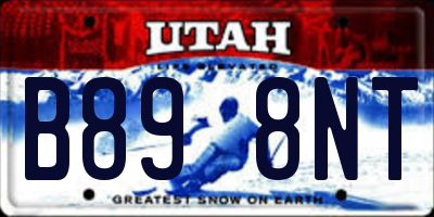 UT license plate B898NT