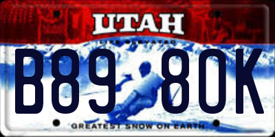 UT license plate B898OK