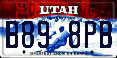 UT license plate B898PB