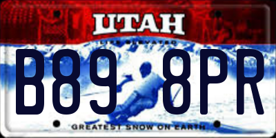 UT license plate B898PR