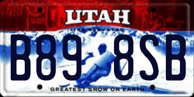 UT license plate B898SB