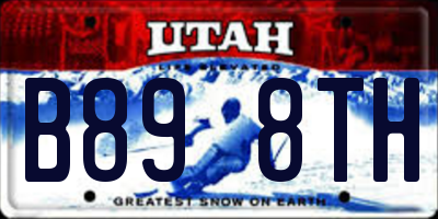 UT license plate B898TH