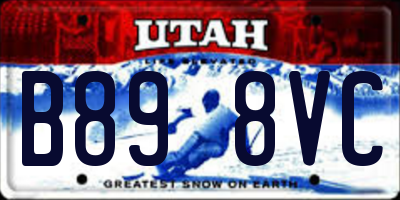 UT license plate B898VC