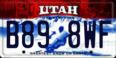 UT license plate B898WF