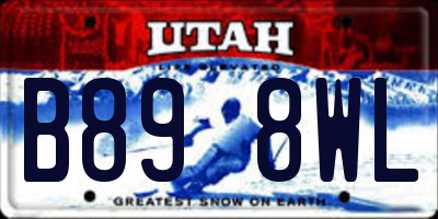 UT license plate B898WL