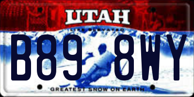 UT license plate B898WY