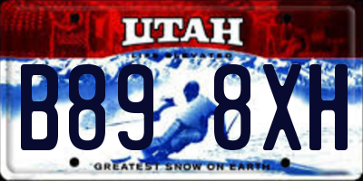 UT license plate B898XH