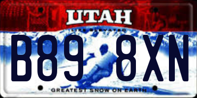 UT license plate B898XN