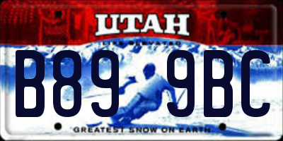 UT license plate B899BC