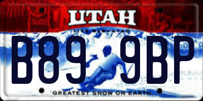 UT license plate B899BP