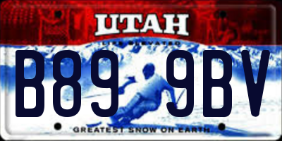 UT license plate B899BV