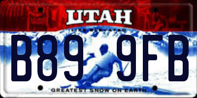 UT license plate B899FB