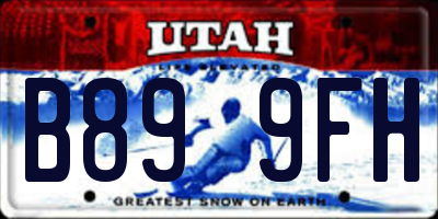 UT license plate B899FH