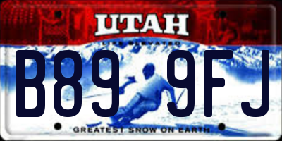 UT license plate B899FJ