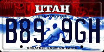 UT license plate B899GH