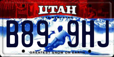 UT license plate B899HJ