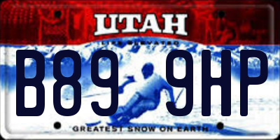 UT license plate B899HP