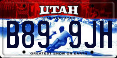 UT license plate B899JH