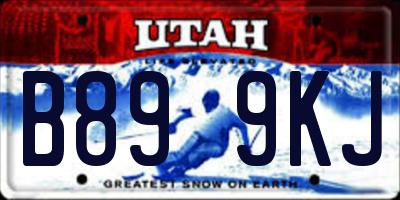 UT license plate B899KJ