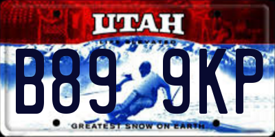 UT license plate B899KP