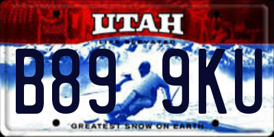 UT license plate B899KU