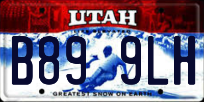 UT license plate B899LH