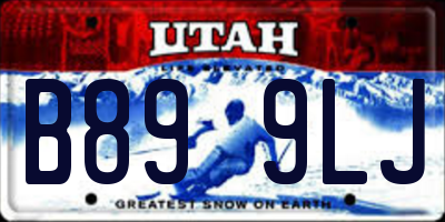 UT license plate B899LJ