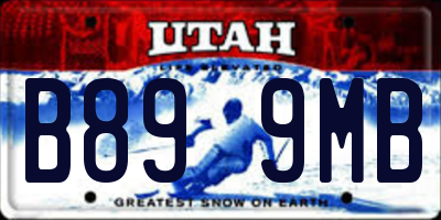 UT license plate B899MB