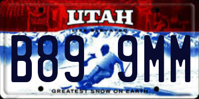 UT license plate B899MM