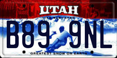 UT license plate B899NL