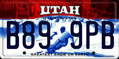 UT license plate B899PB