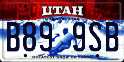 UT license plate B899SB
