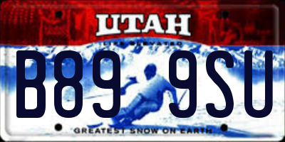 UT license plate B899SU