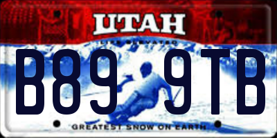 UT license plate B899TB