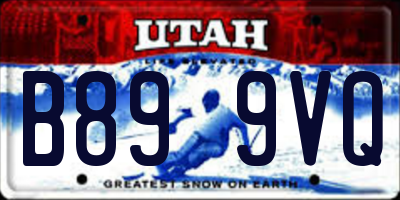 UT license plate B899VQ