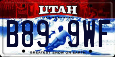 UT license plate B899WF